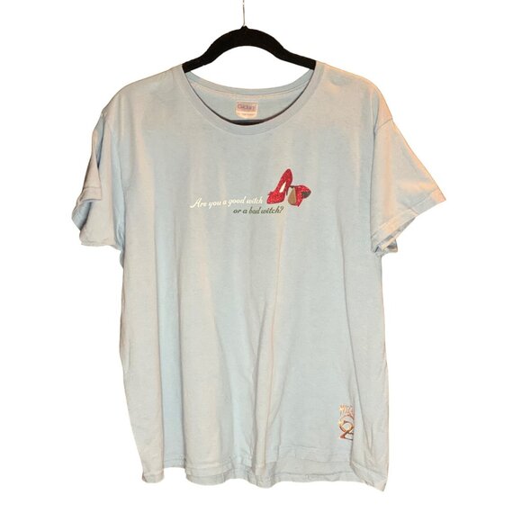 Gildan Wizard of Oz ARE YOU A GOOD WITCH OR BAD Fitted T Shirt Soft Blue XL Ruby - Picture 1 of 5